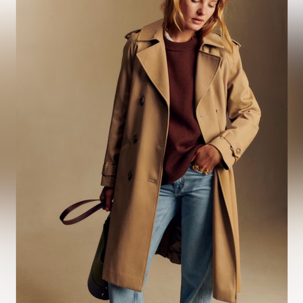 Sezane Scott trench in camel size 36